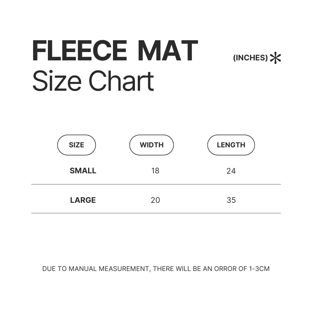 Fleece Mat Size Chart - Dark Souls Store