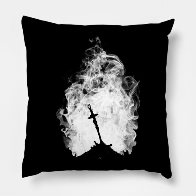 Dark Flame White Version Throw Pillow