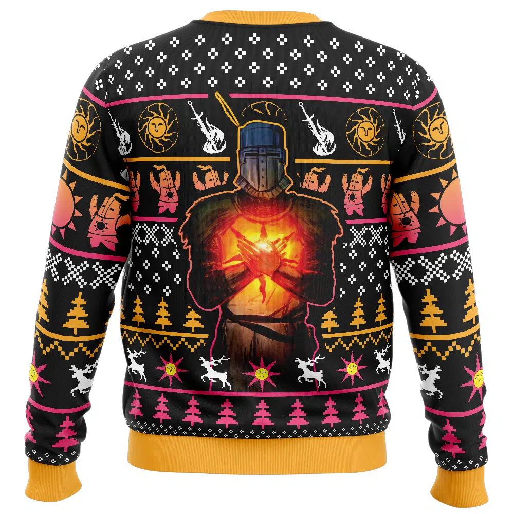Christmas Solaire Dark Souls Ugly Christmas Sweater BACK mockup - Dark Souls Store