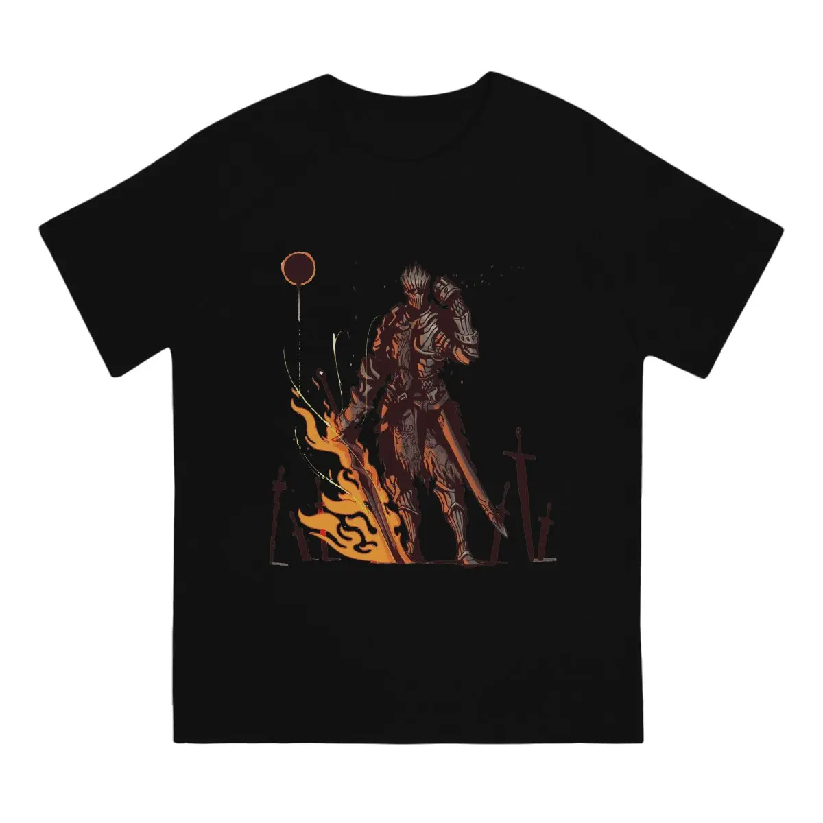 Vintage Fire T Shirts for Men Crewneck T Shirt Dark Souls Short Sleeve Tees Summer Clothes 1 - Dark Souls Store